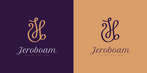 Fototapeta na wymiar Elegant DB or JB Initial Logo Design with Handwriting Style. DB or JB Signature Logo or Symbol for Business Identity