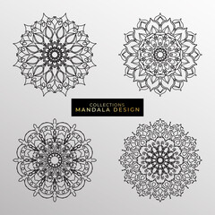 Collections Circular pattern in the form of a mandala for Henna, Mehndi, tattoos, decorations. Decorative decoration in ethnic oriental style. Coloring book page.