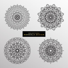 Collections Circular pattern in the form of a mandala for Henna, Mehndi, tattoos, decorations. Decorative decoration in ethnic oriental style. Coloring book page.