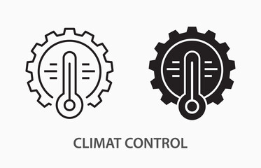 Climate control system vector icon. Black illustration isolated on white background for graphic and web design.