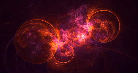 3D rendering abstract multicolor fractal light background