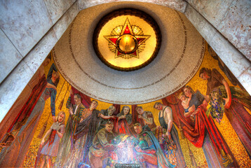 Interrior of the World War II memorial tower. Treptower Park, Berlin.