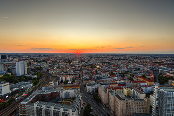 Fototapeta premium An aerial panoramic view of the Berlin city.