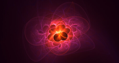 3D rendering abstract multicolor fractal light background