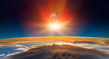 Attack of the asteroid (meteor) on the Earth 