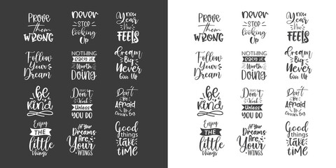 New professional black and white color creative SVG cut files bundle for print