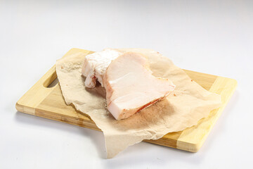 Raw lamb tail fat isolated