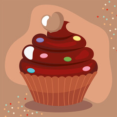 chocolate cupcake illustration