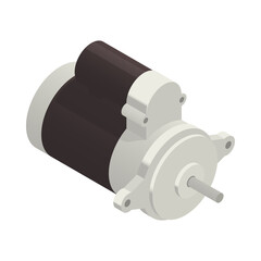 Isometric Starter Motor Composition