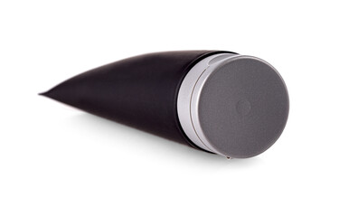 new Plastic black bottle isolated on white background