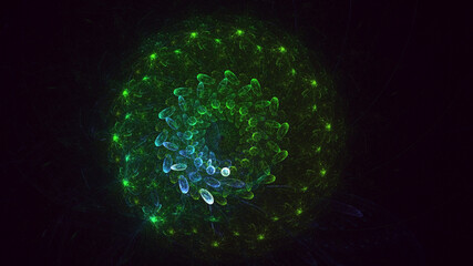 3D rendering abstract round light background