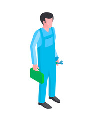 Water Handyman Isometric Composition