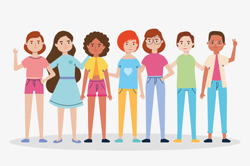 Fototapeta premium happy young people illustration