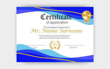 Certificate of appreciation or diploma template