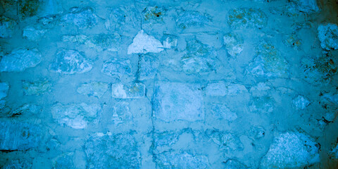 old rustic blue stone blocks wall texture relief of brick Template Background