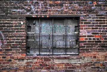 bricked and barred window