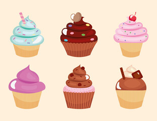 sweet cupcakes set