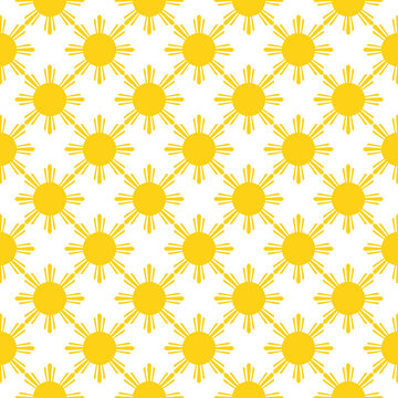 Seamless Sun Pattern. Vector Illustration