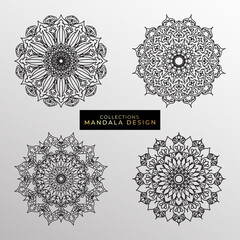 Collections Circular pattern in the form of a mandala for Henna, Mehndi, tattoos, decorations. Decorative decoration in ethnic oriental style. Coloring book page.