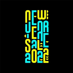 Modern Unique Style Typography New Year Sale 2022, Design Unique Letter New year 2022 for Social Media, Background, Banners, Poster