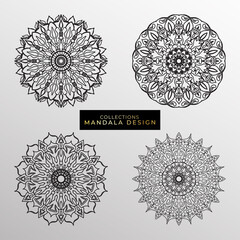 Collections Circular pattern in the form of a mandala for Henna, Mehndi, tattoos, decorations. Decorative decoration in ethnic oriental style. Coloring book page.