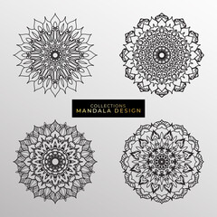 Collections Circular pattern in the form of a mandala for Henna, Mehndi, tattoos, decorations. Decorative decoration in ethnic oriental style. Coloring book page.