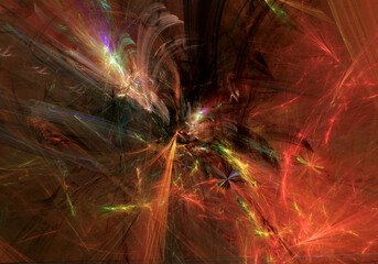 Abstract fractal art background. Painterly textures, like an energetic expressive oil painting.