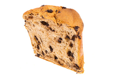 Panettone with chocolate isolated