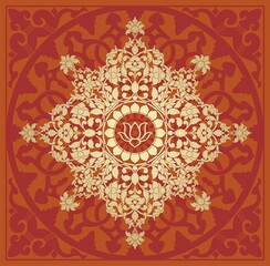 water lily, wedding card design, royal India	