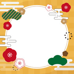 伝統的・和風のモチーフフレーム	