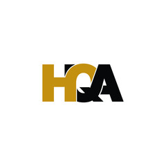 HQA letter monogram logo design vector