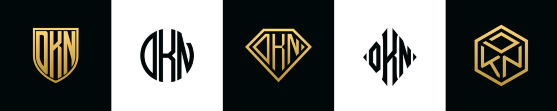 Initial letters DKN logo designs Bundle