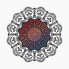 Hand drawn mandala. decoration in ethnic oriental  doodle ornament.