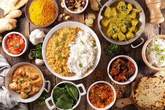 indian food selection- top view