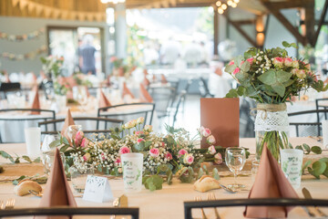 Décoration de table de mariage, campagne