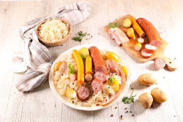cabbage with sausage and potato