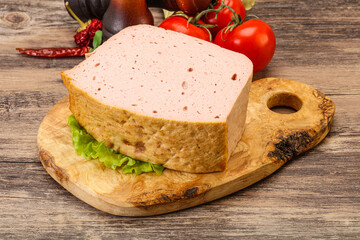 Homemade baked traditional meat loaf