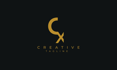Fototapeta premium CX is creative logo with two color and classic design.