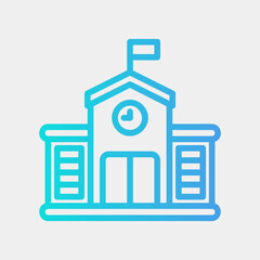 Fototapeta premium School icon in gradient style about school and education, use for website mobile app presentation