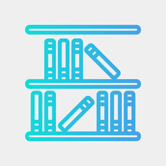 Library icon in gradient style about school and education, use for website mobile app presentation