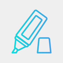 Highlighter icon in gradient style about school and education, use for website mobile app presentation