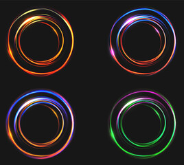Colorful Glowing Shiny Circle Set