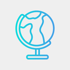 Globe icon in gradient style about school and education, use for website mobile app presentation