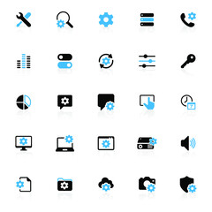 setting menu icon set, vector on white background