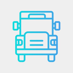 School bus icon in gradient style about school and education, use for website mobile app presentation