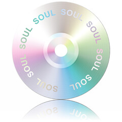 Fototapeta premium Soul. Generi musicali. CD isolato, con riflesso, su sfondo bianco.