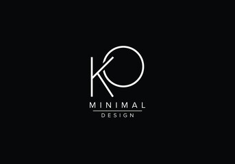 Abstract Alphabets Letters KO or OK Logo