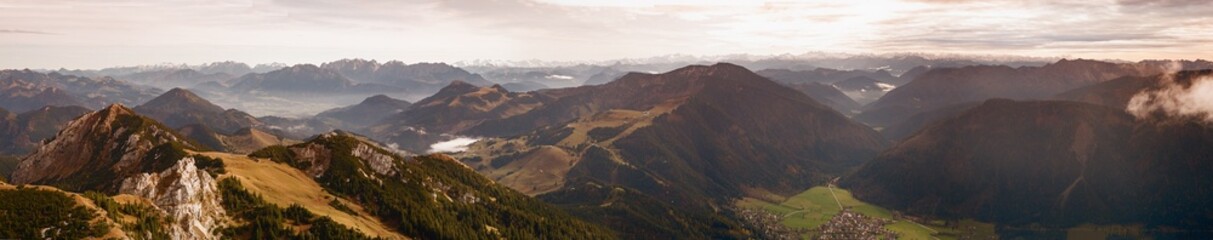 wide mountain view from Wendelstein summit, upper bavaria