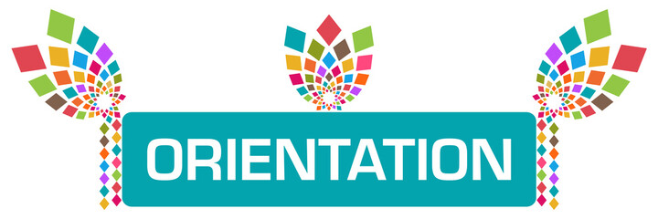 Orientation Turquoise Colorful Floral Elements 