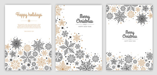 Fototapeta na wymiar Merry Christmas artistic templates. Corporate Holiday cards and invitations. Winter frames and backgrounds design.